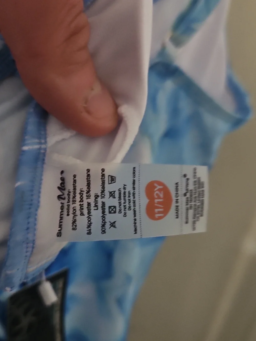 SUMMER MAE GIRLS BLUE ABSTRACT ONE PIECE SWIMSUIT: NEW WITH TAGS: SIZE 11/12Y